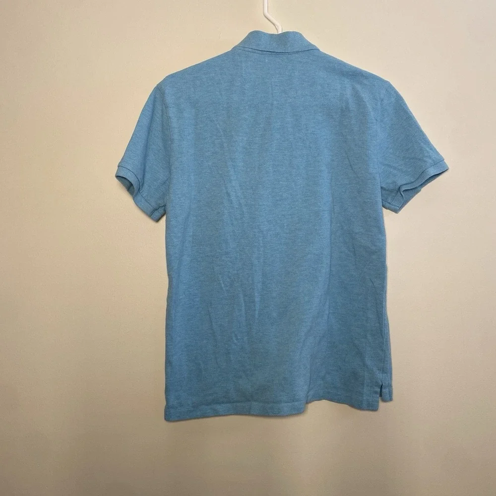 Ralph Lauren Polo Shirt Mens Medium Custom Slim‎ Fit Blue Short Sleeve